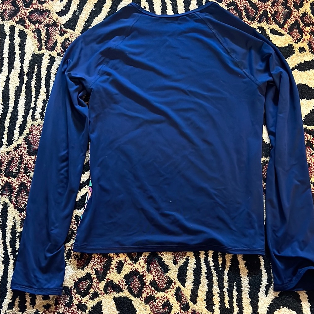 Lands' End Navy and Multicolor Patterned Top - Picture 3 of 3